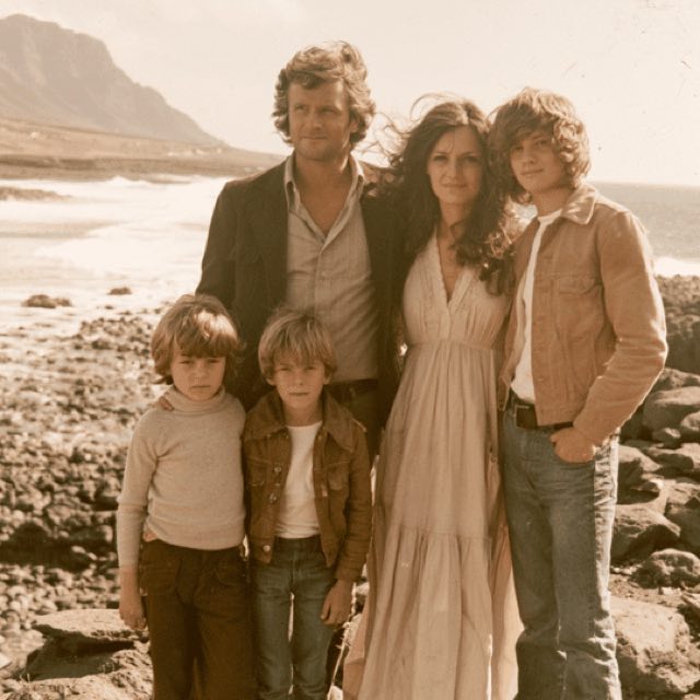 Family at Tybee Island beach, 1978